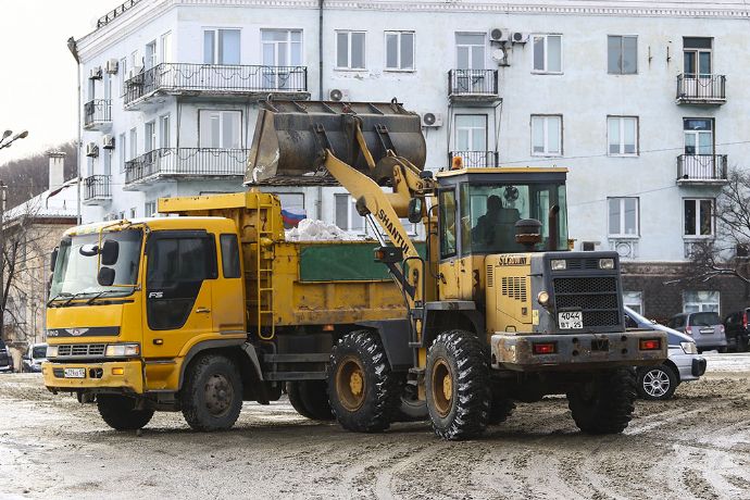 Дороги и кварталы Находки очищены от снега